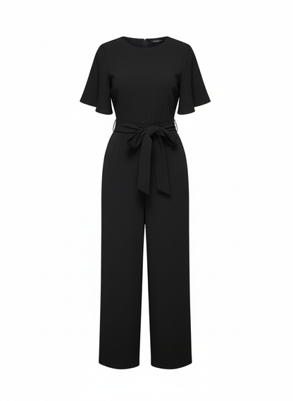 BOOHOO Petite Belted Culotte Jumpsuit