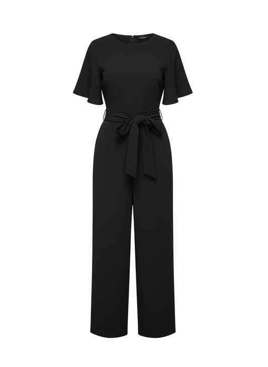 BOOHOO Petite Belted Culotte Jumpsuit