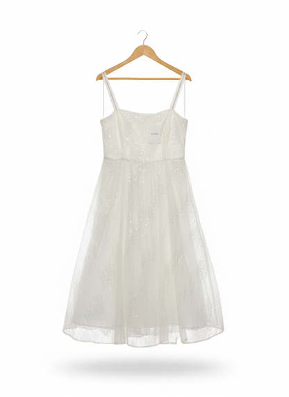 REVIEW|L|BUST 18| SANTORINI SEQUIN MIDI DRESS