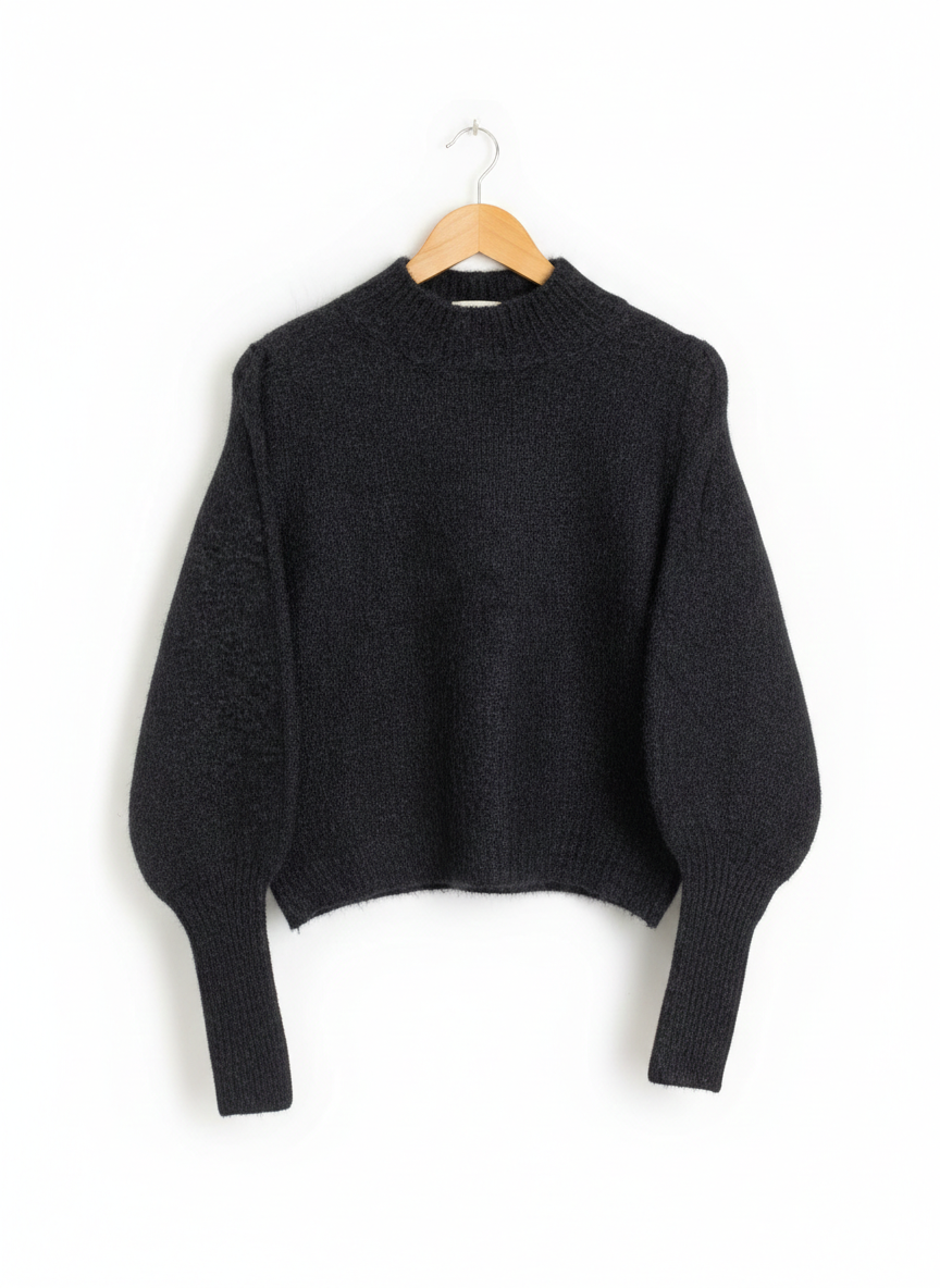 LILY LOVES |L| BUST 20|  Stories Cropped Boxy Alpaca Blend Sweater