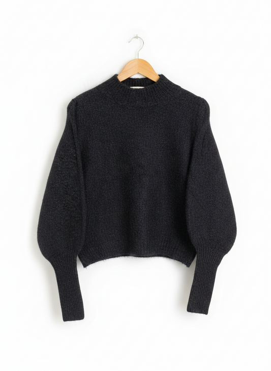 LILY LOVES |L| BUST 20|  Stories Cropped Boxy Alpaca Blend Sweater