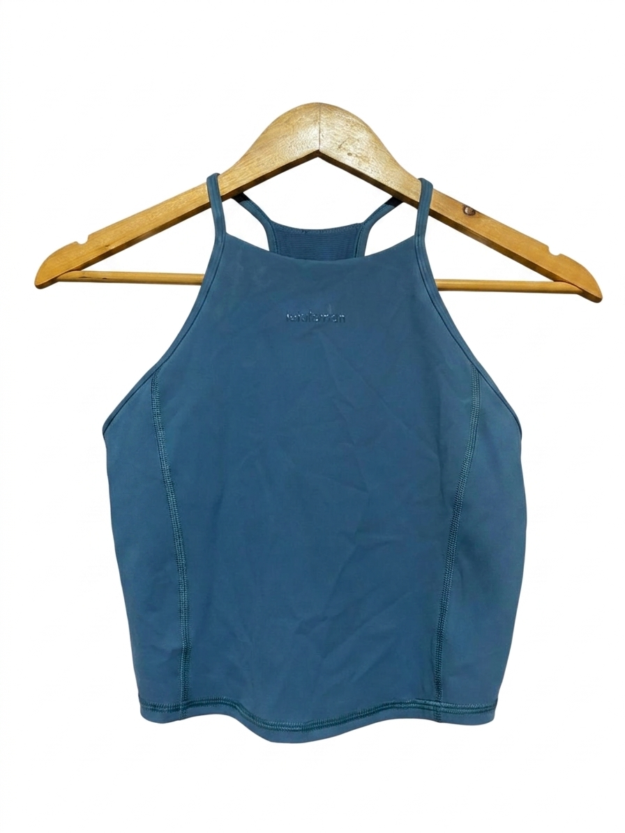 LULULEMON |S| BUST 13| CROP TANK TOP - TEAL BLUE ACTIVEWEAR