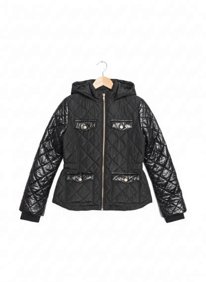 River Island Warm Winter Girl’s Jacket 13/14 Yrs Black With Hood W-18/ L-23