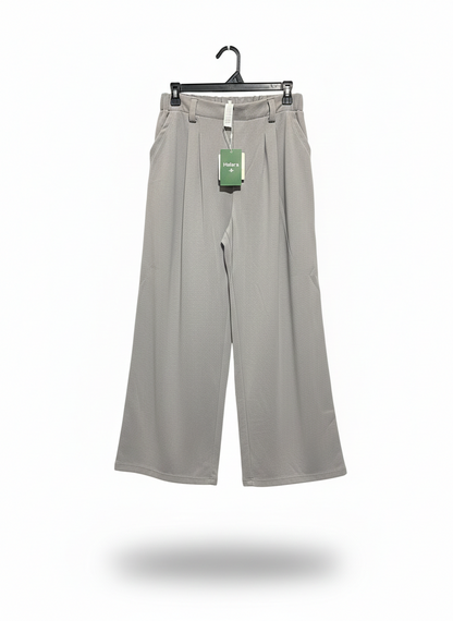 HALARA |M| WAIST 28| WOMEN'S HIGH-WAISTED WIDE-LEG PLEATED TROUSERS IN GREY