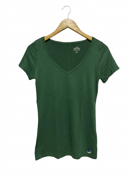 HOLLISTER |M| BUST 16| B8| WOMEN'S V-NECK SHORT SLEEVE T-SHIRT - FOREST GREEN