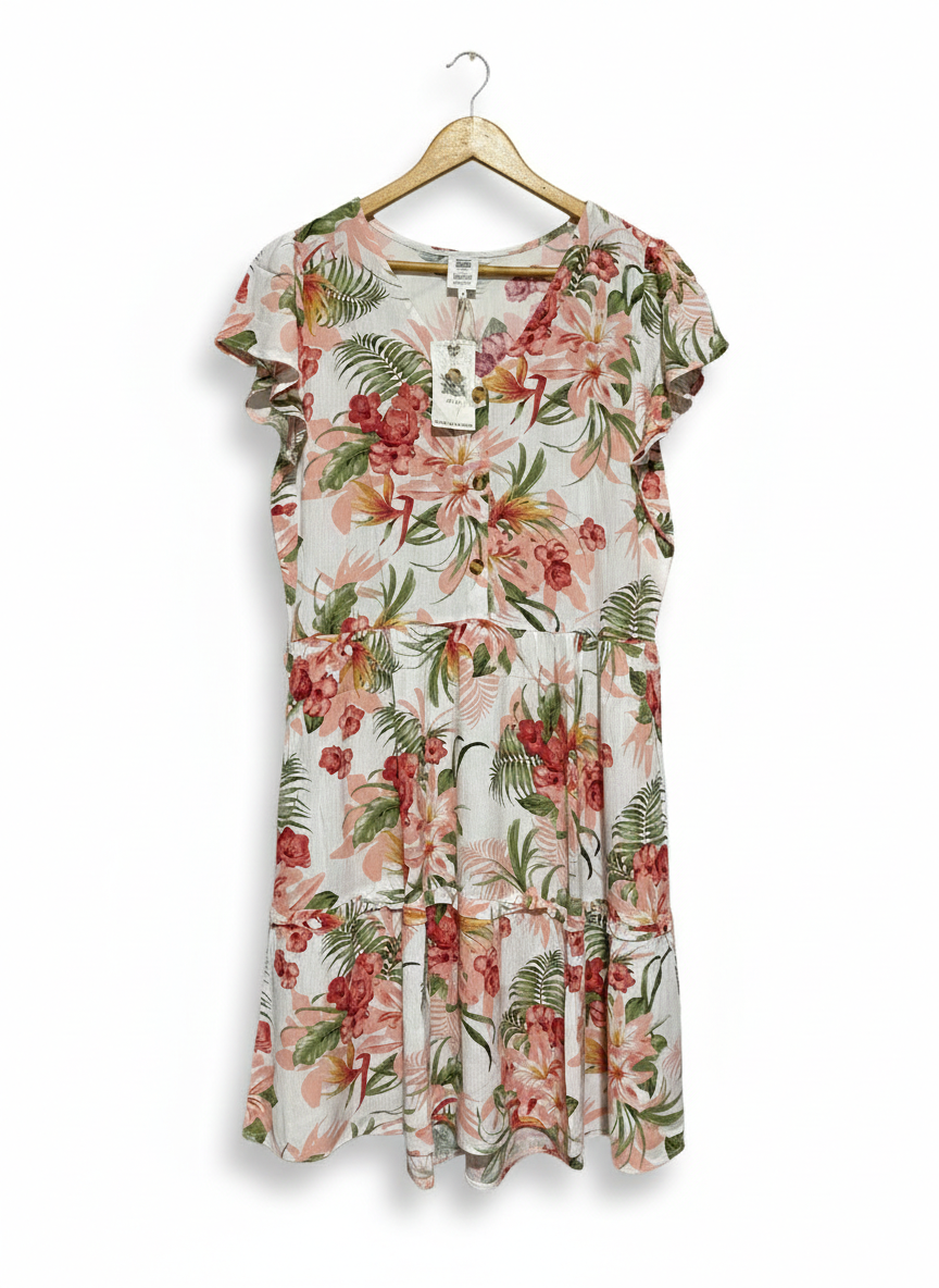 RIVERS |M| BUST 19| C3| SUMMER TROPICAL FLORAL MINI DRESS