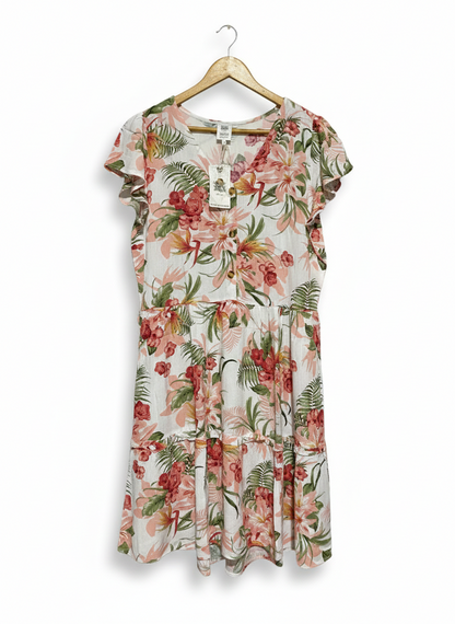 RIVERS |M| BUST 19| C3| SUMMER TROPICAL FLORAL MINI DRESS