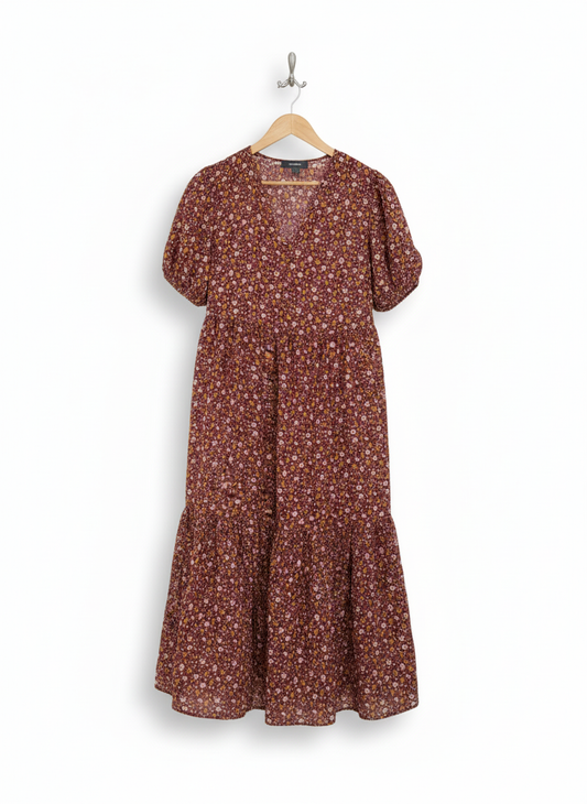PRIMARK Brown Floral Print Dress