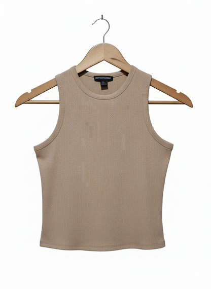PRETTY LITTLE THING Camel Rib Racer Neck Vest W-14 /L-16