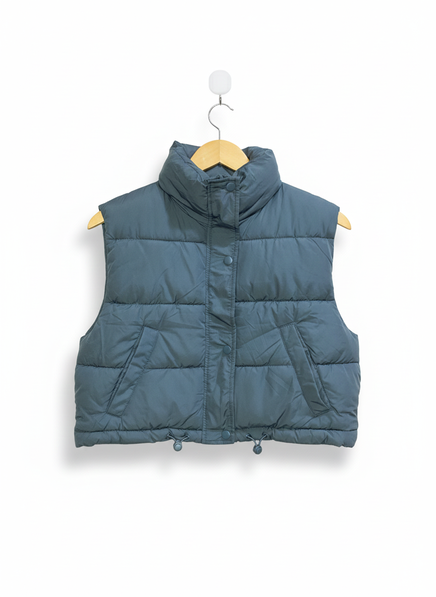 DONT CALL ME|XS|BUST 19.5| OVERSIZED PUFFER VEST WITH A HIGH COLLAR