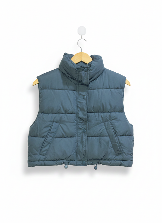 DONT CALL ME|XS|BUST 19.5| OVERSIZED PUFFER VEST WITH A HIGH COLLAR