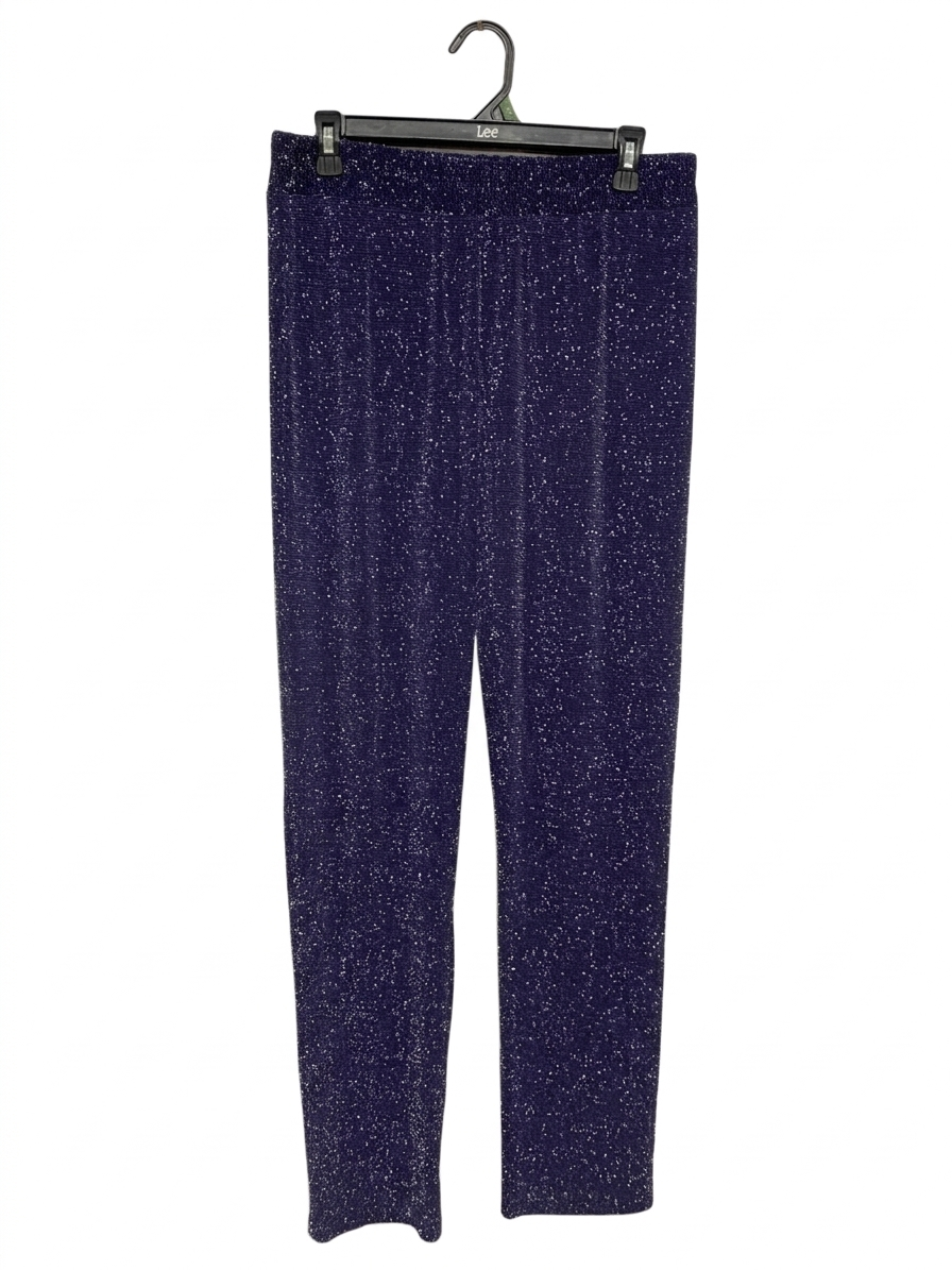 PEACOCHR | L| WAIST 32 | B9| PURPLE SHIMMER GLITTER KNIT TROUSERS