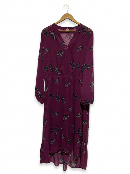 ANKO |XL| BUST 23| B32| ELEGANT PLUM FLORAL PRINT LONG MAXI DRESS
