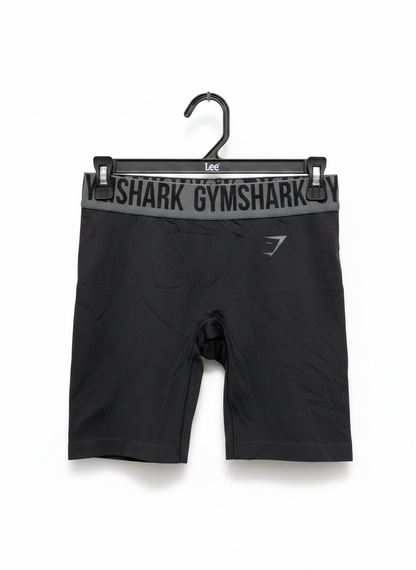 GYMSHARK |S| WAIST 26|  FLEX SHORTS - BLACK/GREY TRAINING CYCLING SHORTS