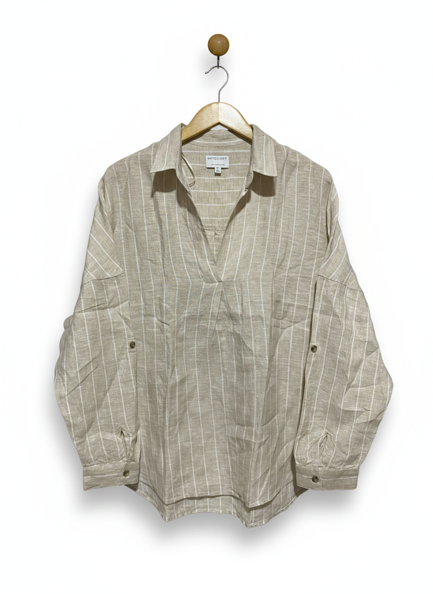 WITCHERY |XL| BUST 25| V-NECK LONG SLEEVE ROLL-TAB SHIRT