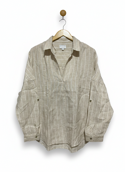 WITCHERY |XL| BUST 25| V-NECK LONG SLEEVE ROLL-TAB SHIRT