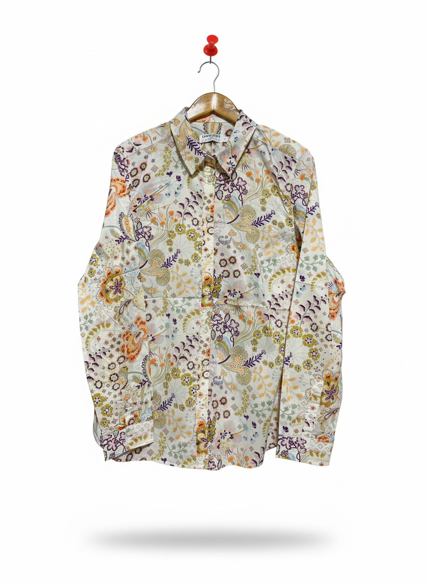 SPORTS CRAFT |L| BUST 21| LIBERTY COTTON PRINT SHIRT
