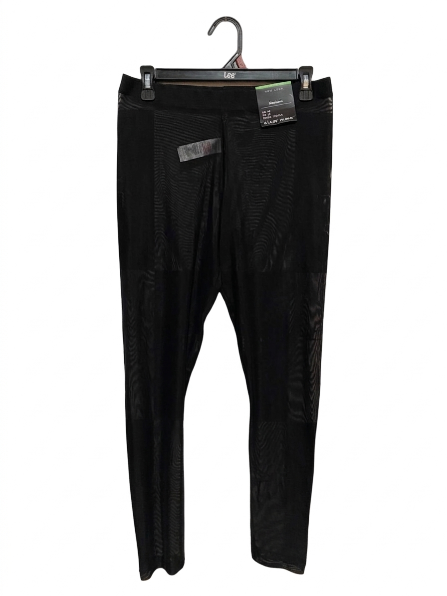 NEW LOOK |M| WAIST 28| B8| BLACK MESH PANEL HIGH-WAISTED LEGGINGS