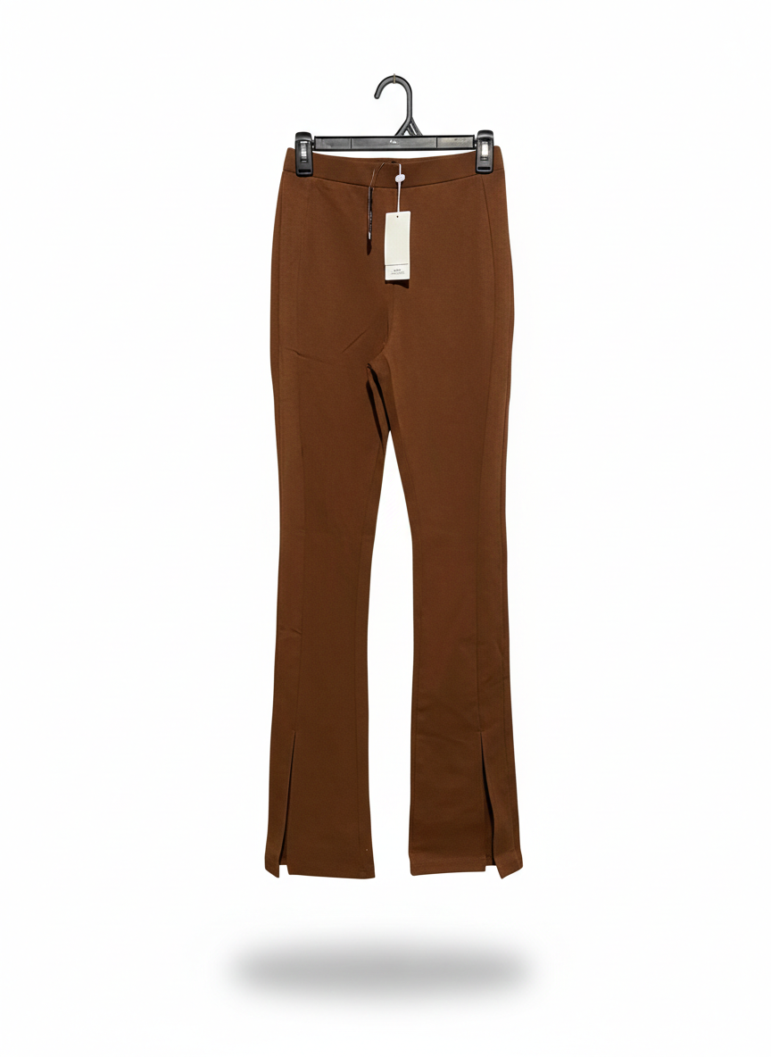 SB ETRO |S| WAIST 25| TAILORED TERRACOTTA SPLIT-HEM FLARE PANTS