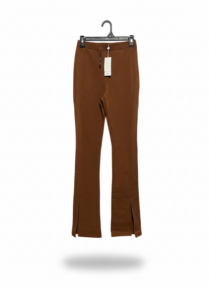 SB ETRO |S| WAIST 25| TAILORED TERRACOTTA SPLIT-HEM FLARE PANTS