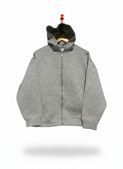 ANKO |L| BUST 23| HEATHER GREY FULL-ZIP HOODIE