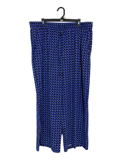 M&S |XXL| WAIST 40| B13| CHIC ROYAL BLUE AND NAVY PATTERNED RELAXED FIT PANTS