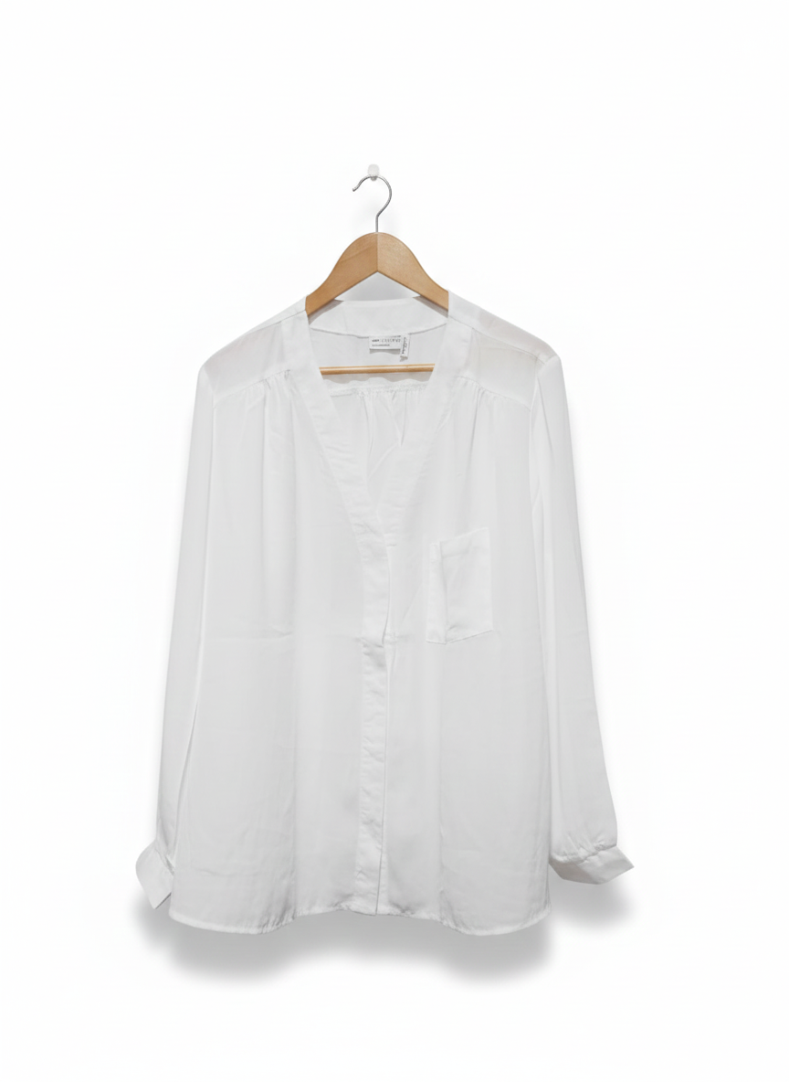 ASOS DESIGN|XL/XXL |BUST 27|Semi-sheer white button-down top