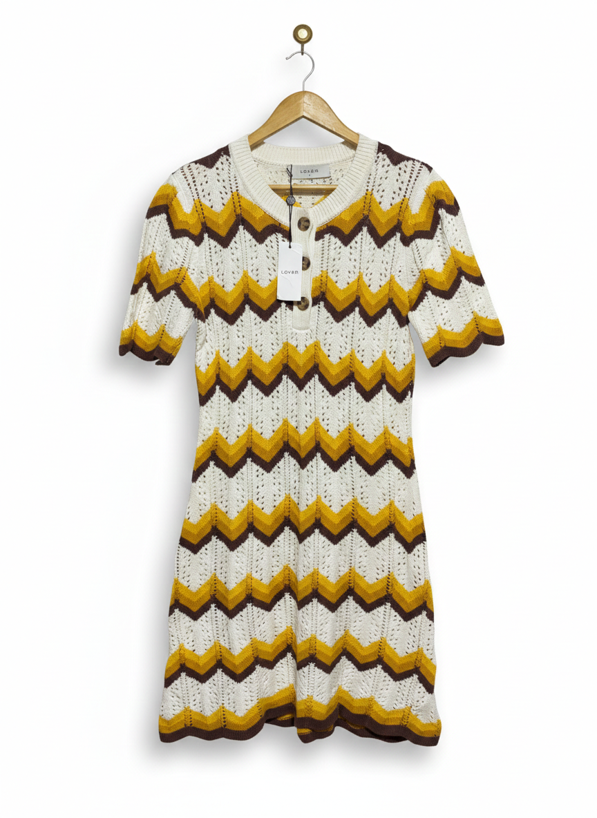LOVERS |M| BUST 16| CHEVRON KNIT MINI DRESS