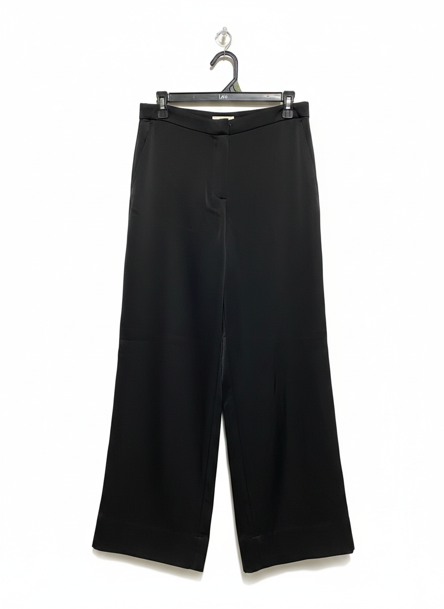H&M |L| WAIST 30| CLASSIC BLACK WIDE-LEG TROUSERS