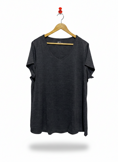 ANKO |XL| BUST 23| B13| CHARCOAL HEATHER V-NECK T-SHIRT