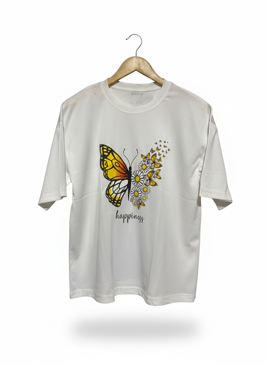 SHEIN |S| BUST 21|B14|BUTTERFLY GRAPHIC OVERSIZED T-SHIRT