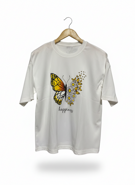 SHEIN |S| BUST 21|B14|BUTTERFLY GRAPHIC OVERSIZED T-SHIRT