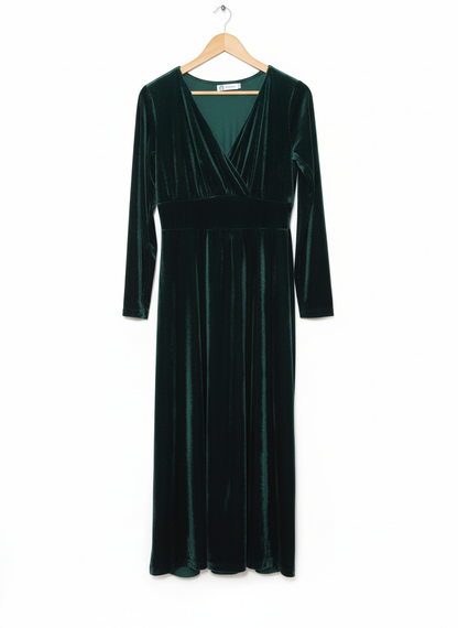 Migeer Green Velour Maxi Dress W-17 / L-52