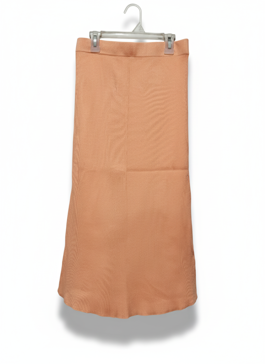 Primark Orange High-Waist Ribbed Knit Skirt W-26 / L-31