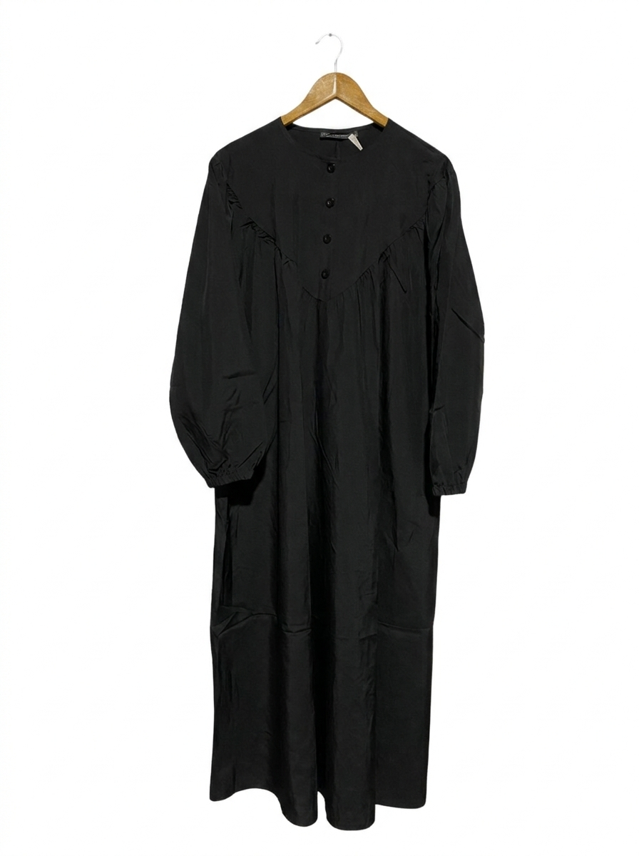 ZANZED |M| BUST 23| BLACK BUTTON-FRONT MAXI DRESS