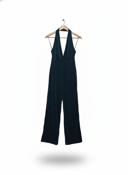 NWT ZARA WOMEN VELVET LOOK JUMPSUIT  W-13 / L-57