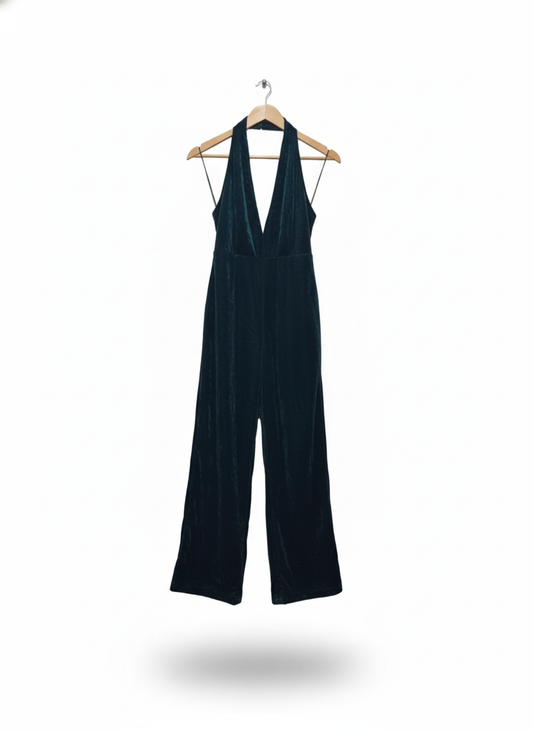 NWT ZARA WOMEN VELVET LOOK JUMPSUIT  W-13 / L-57