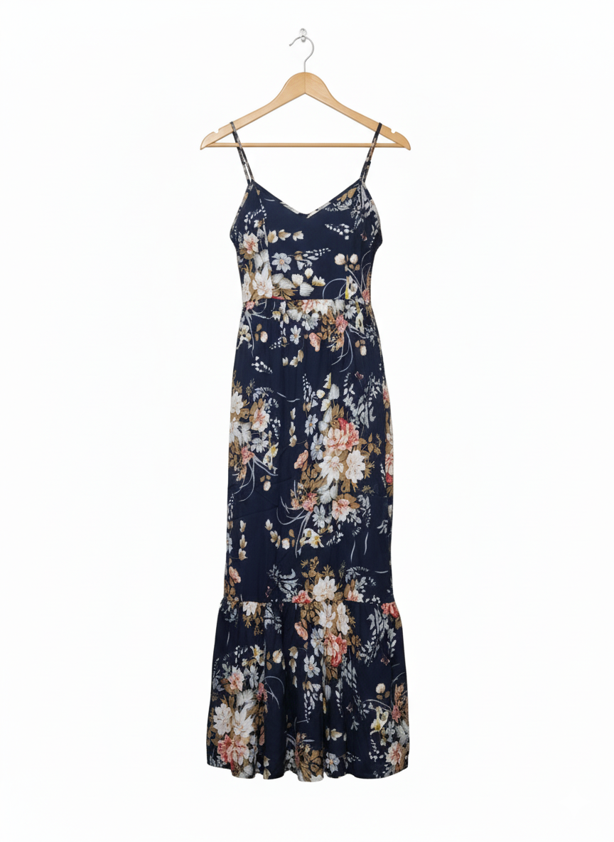 SHEIN VCAY Cold Shoulder Flounce Foldover Floral Dress