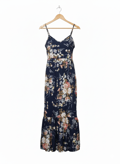 SHEIN VCAY Cold Shoulder Flounce Foldover Floral Dress