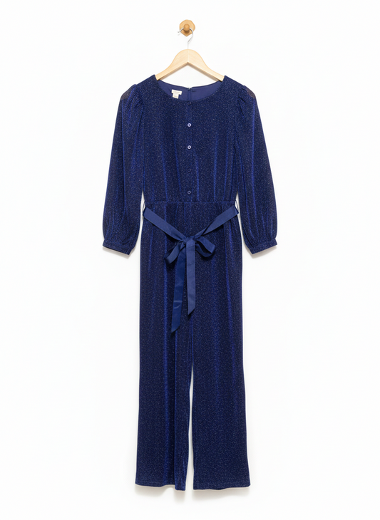 MONSOON |S| BUST 17| ERIN SPARKLE LONG SLEEVE BLUE JUMPSUIT