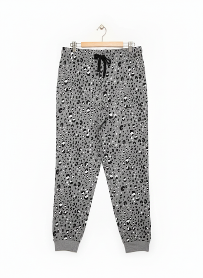 PRIMARK CARE |S| WAIST 32| Grey and Black Leopard Print Pajama Bottoms