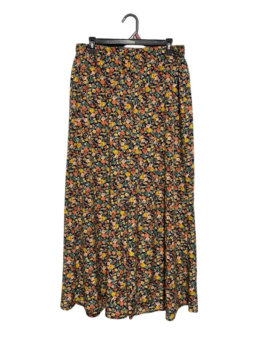 SHEIN |L| WAIST 30| B5| VINTAGE-STYLE FLORAL MAXI SKIRT WITH ELASTICATED WAISTBAND