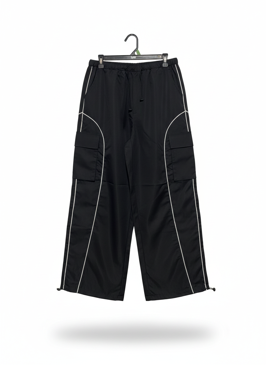 SHEIN |L| WAIST 30| Black Flap Pocket Piping Trouser