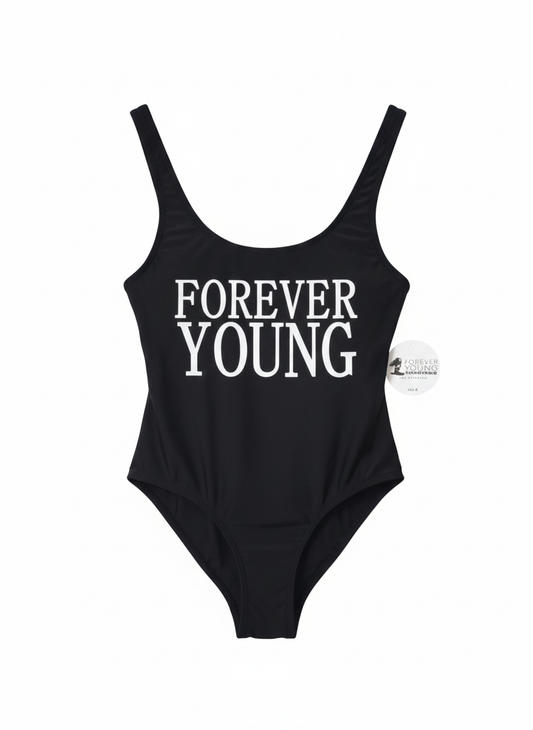 FOREVER YOUNG |M|BUST 15| Black One Piece Swimsuit