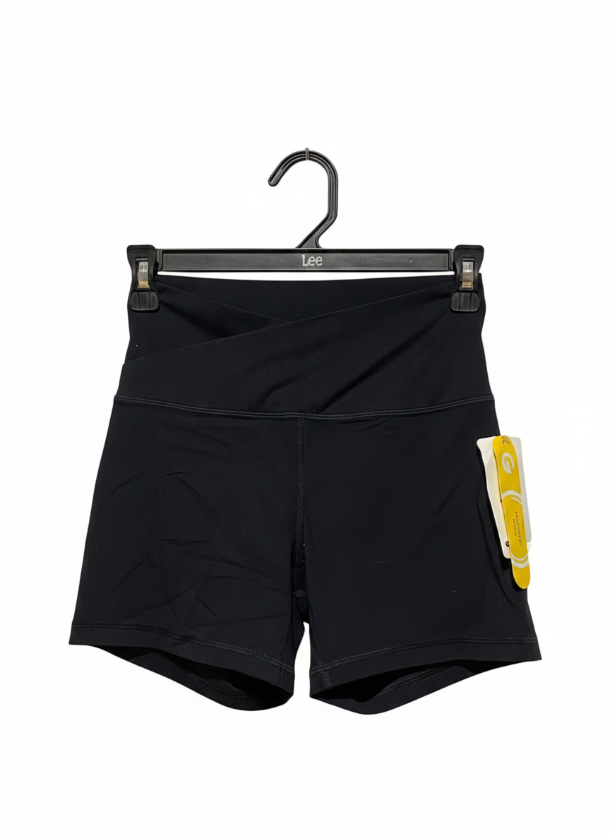 DOYOUEVEN |M| WAIST 24| BLACK SEAMLESS HIGH-NECK SPORTS CROP