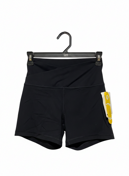 DOYOUEVEN |M| WAIST 24| BLACK SEAMLESS HIGH-NECK SPORTS CROP