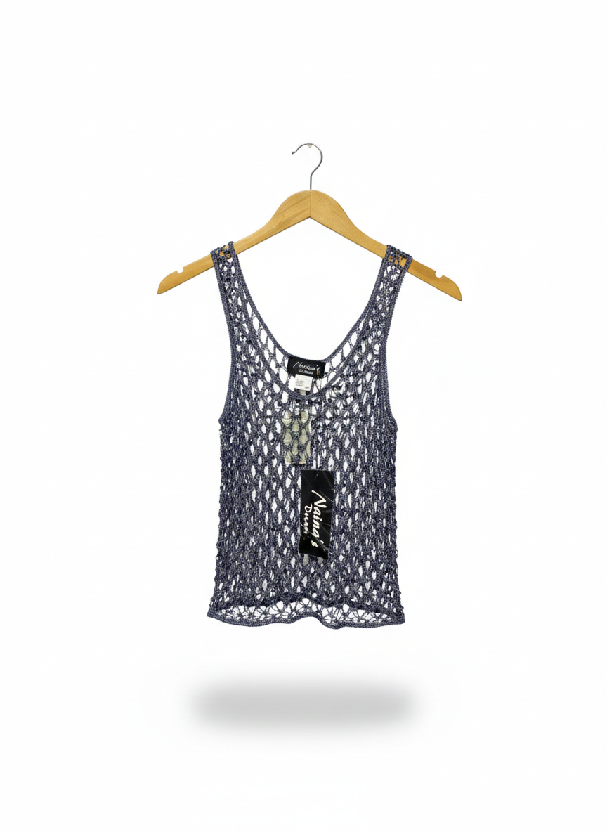 NAINAS DREAM |S| BUST 13| CROCHET KNIT MESH TANK TOP
