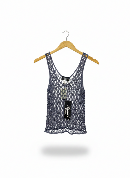 NAINAS DREAM |S| BUST 13| CROCHET KNIT MESH TANK TOP