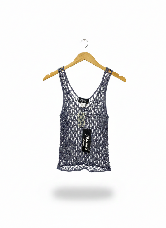 NAINAS DREAM |S| BUST 13| CROCHET KNIT MESH TANK TOP
