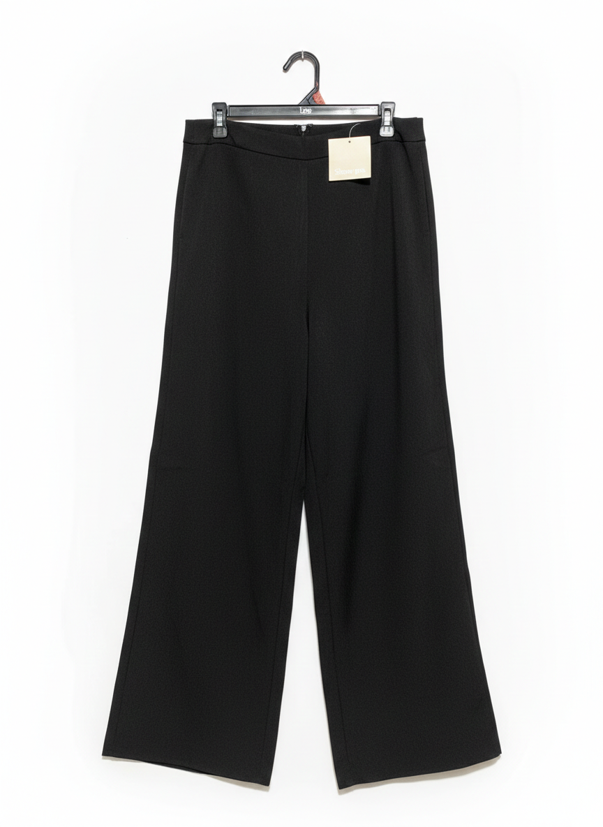 SHOWPO |XL| WAIST 32| BLACK WIDE-LEG TROUSERS
